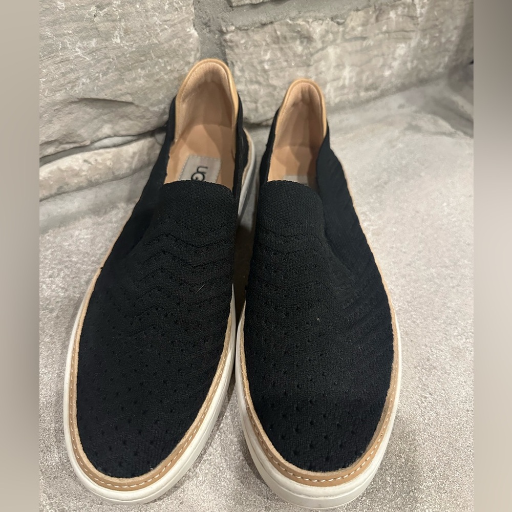 UGG black womens sammy knit chevron lifestyle slip on shoes